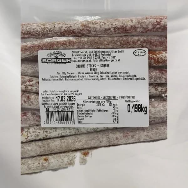 Salami Sticks scharf 10 Stück